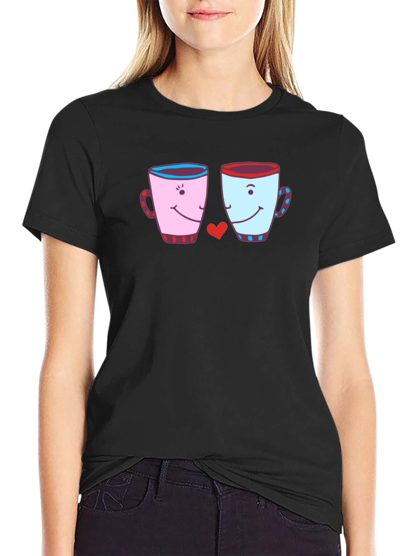 Cute Coffee Mugs Love Graphic T-Shirt