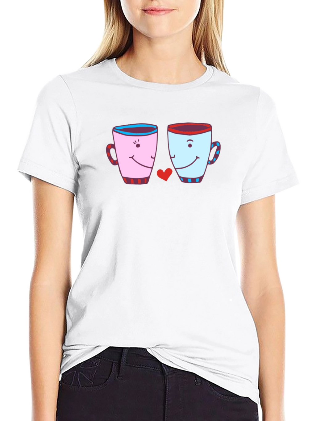 Cute Coffee Mugs Love Graphic T-Shirt