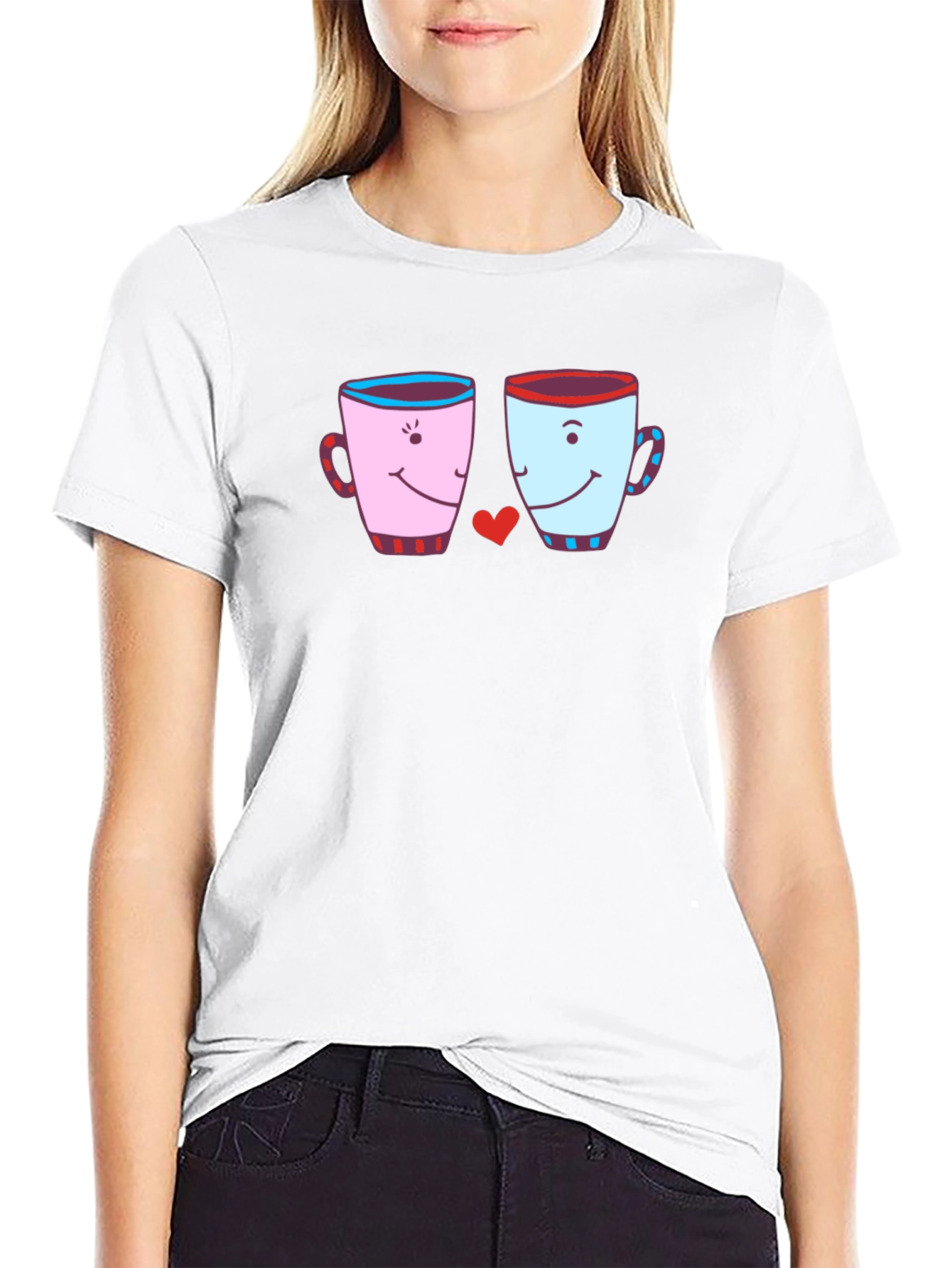 Cute Coffee Mugs Love Graphic T-Shirt