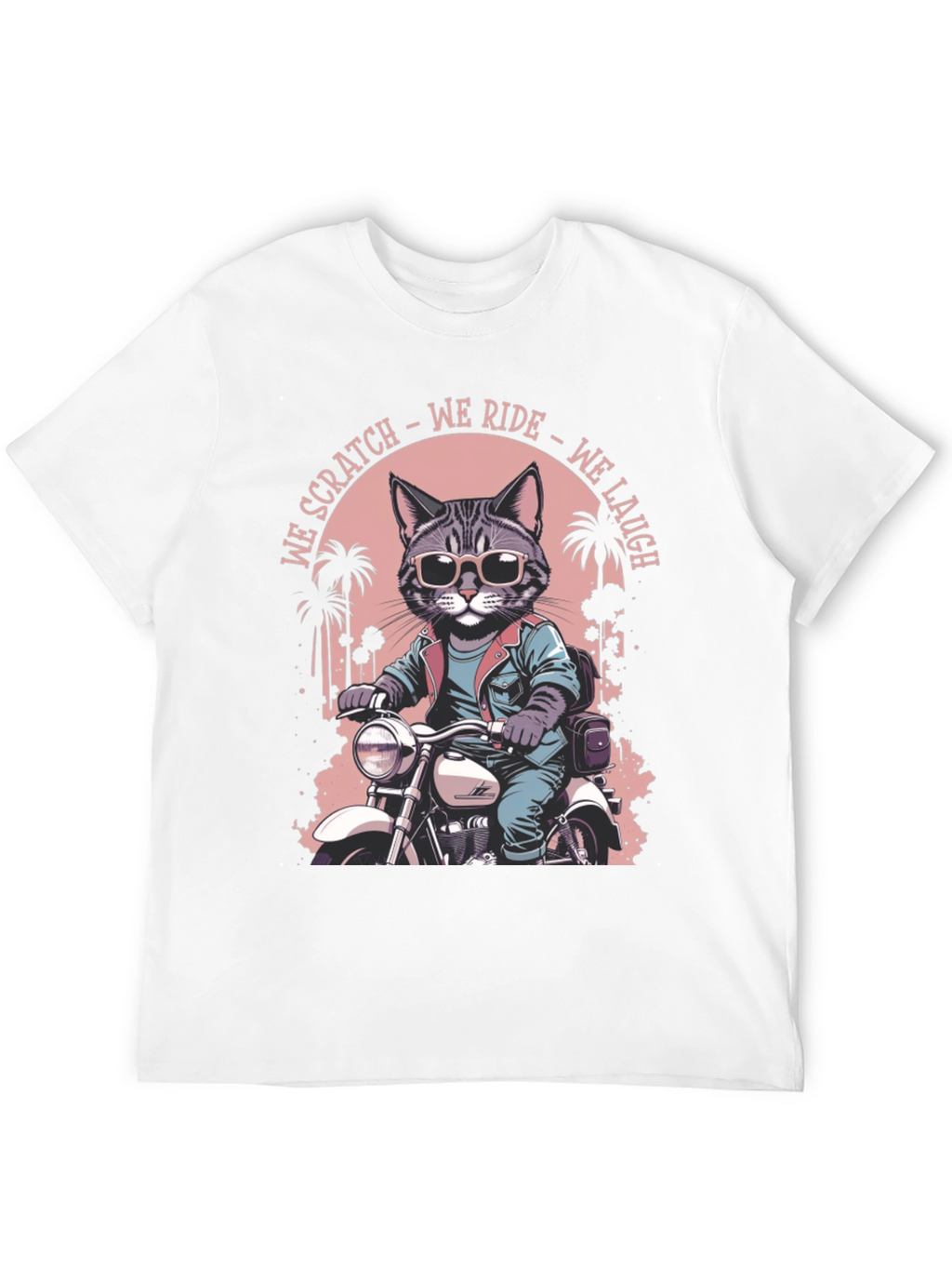 Cool Cat Biker Graphic T-Shirt