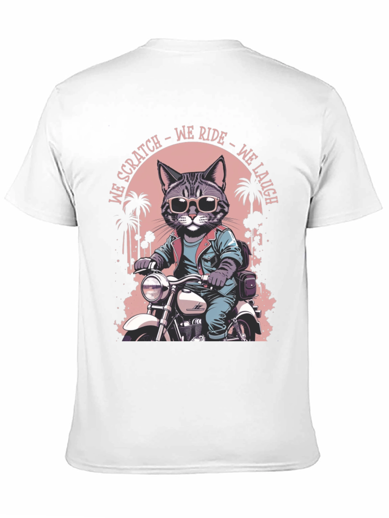 Cool Cat Biker Graphic T-Shirt