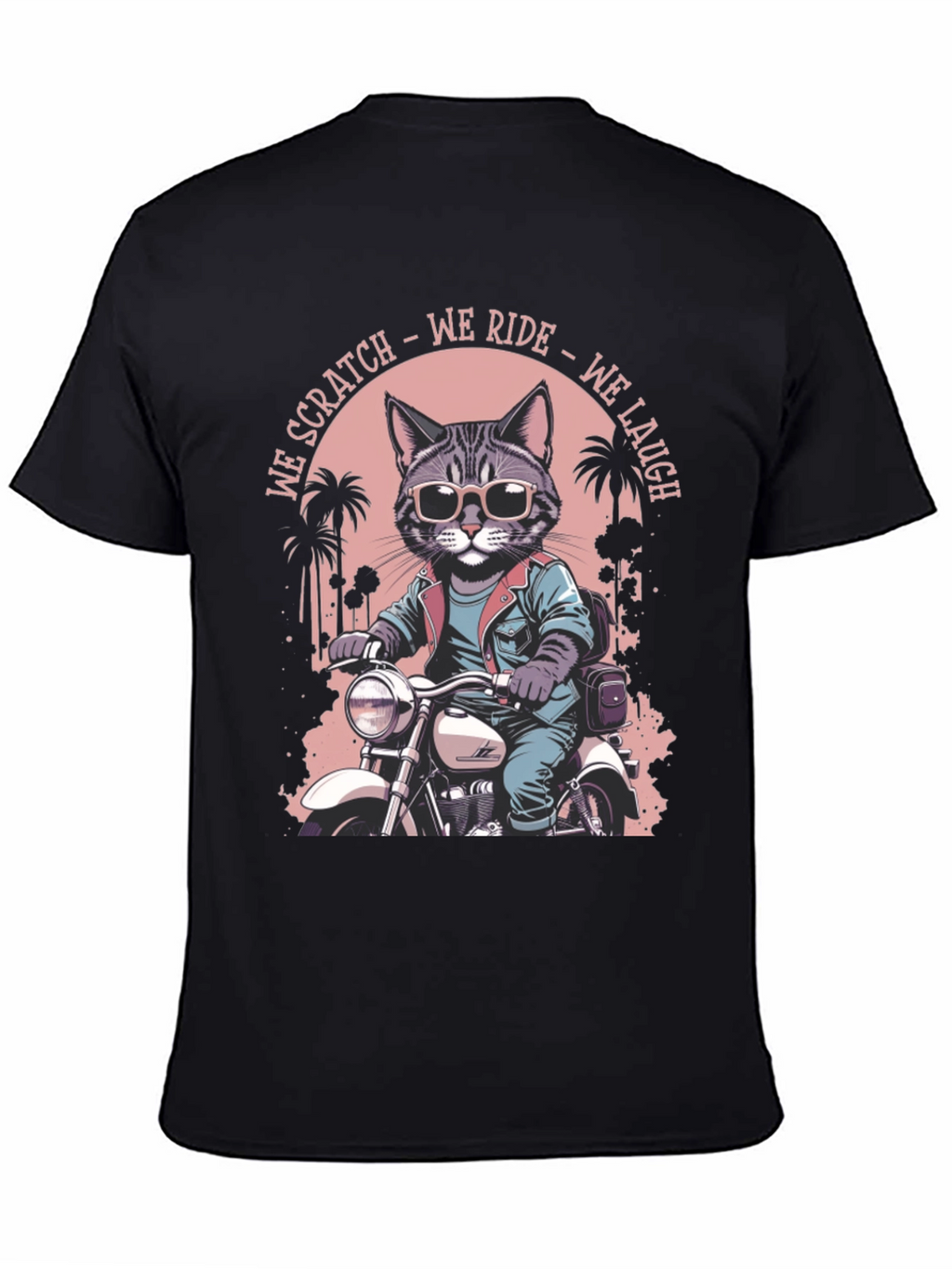 Cool Cat Biker Graphic T-Shirt
