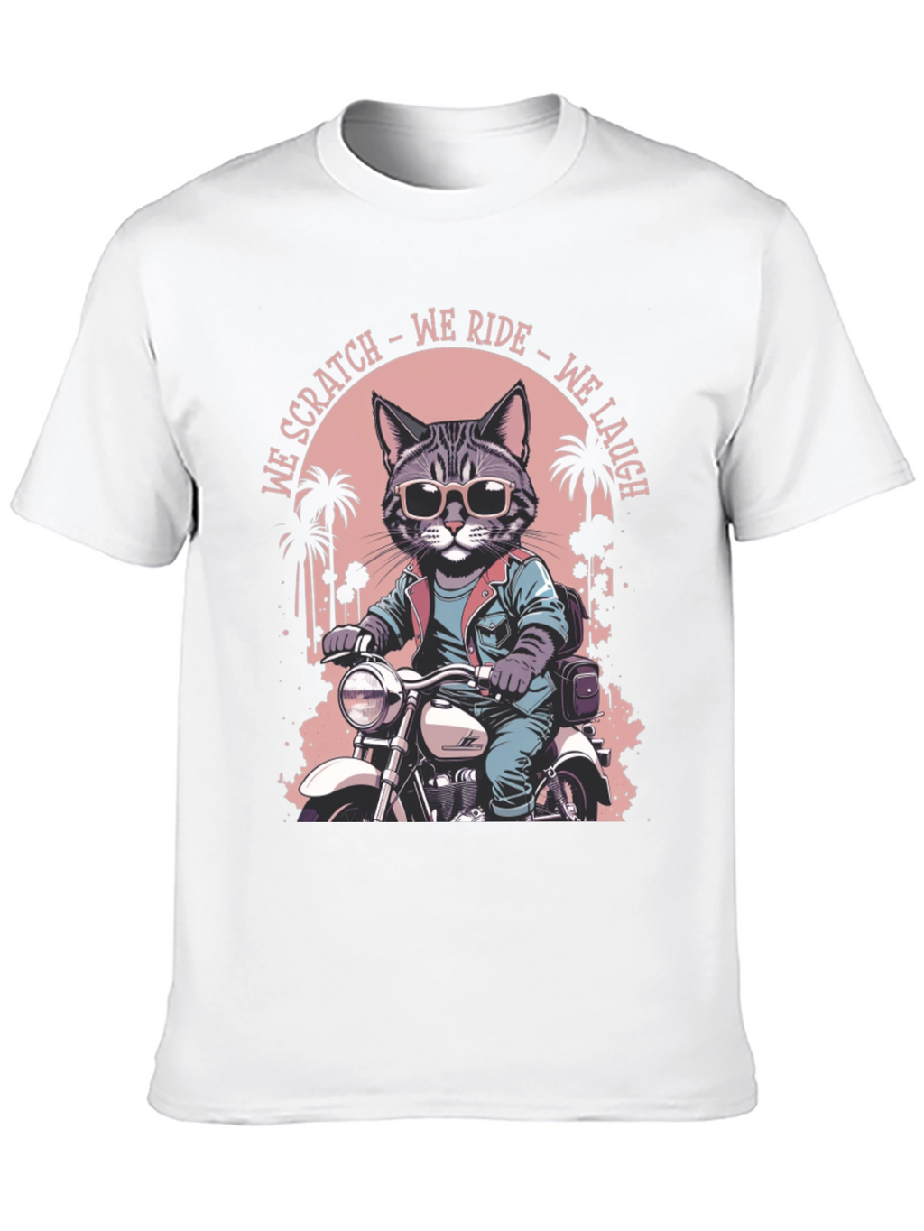 Cool Cat Biker Graphic T-Shirt