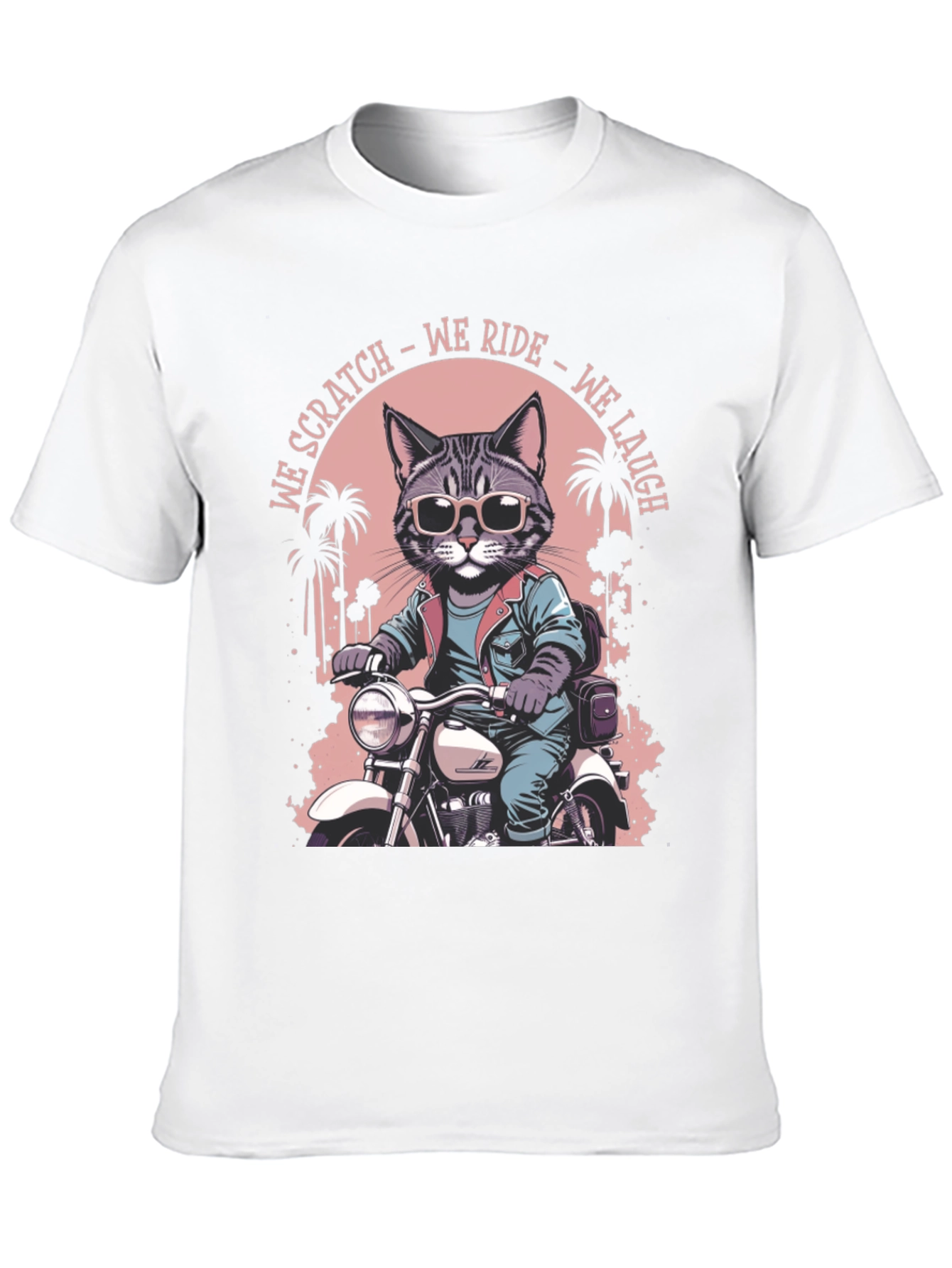 Cool Cat Biker Graphic T-Shirt