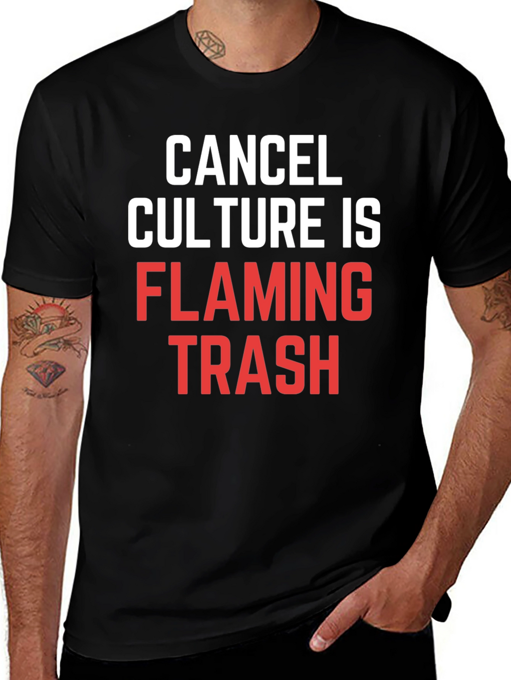 Cancel Culture Flaming Trash Graphic T-Shirt