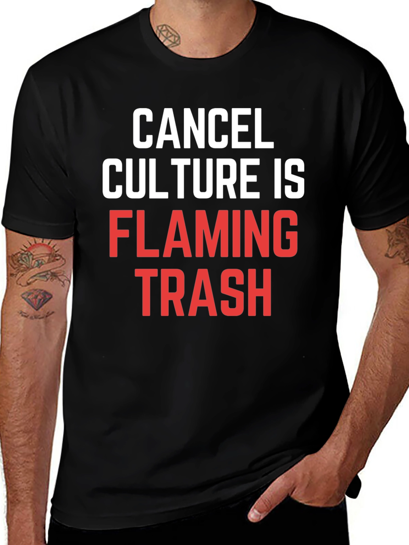 Cancel Culture Flaming Trash Graphic T-Shirt
