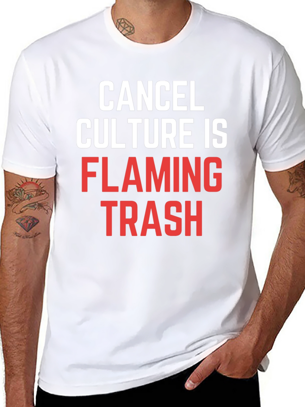 Cancel Culture Flaming Trash Graphic T-Shirt