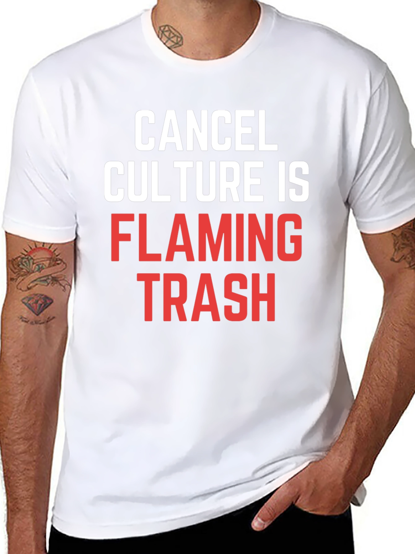 Cancel Culture Flaming Trash Graphic T-Shirt