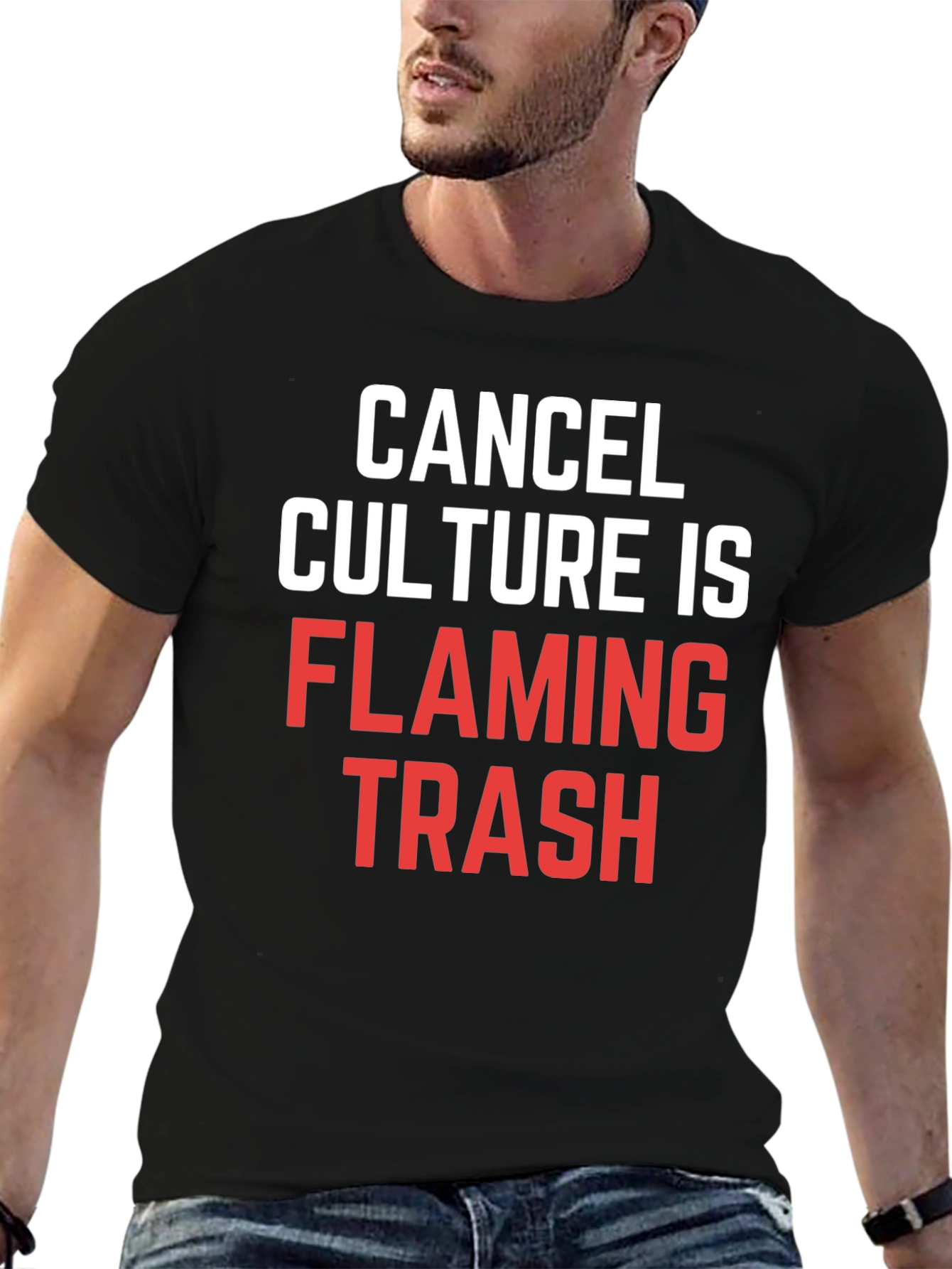 Cancel Culture Flaming Trash Graphic T-Shirt