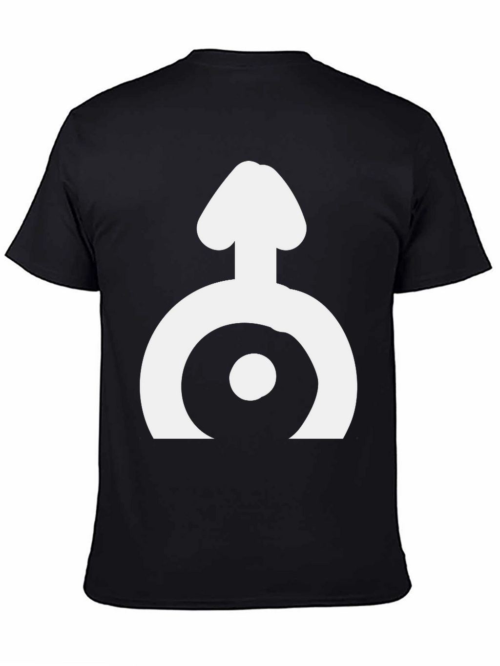 Black T-Shirt with White Symbol Design