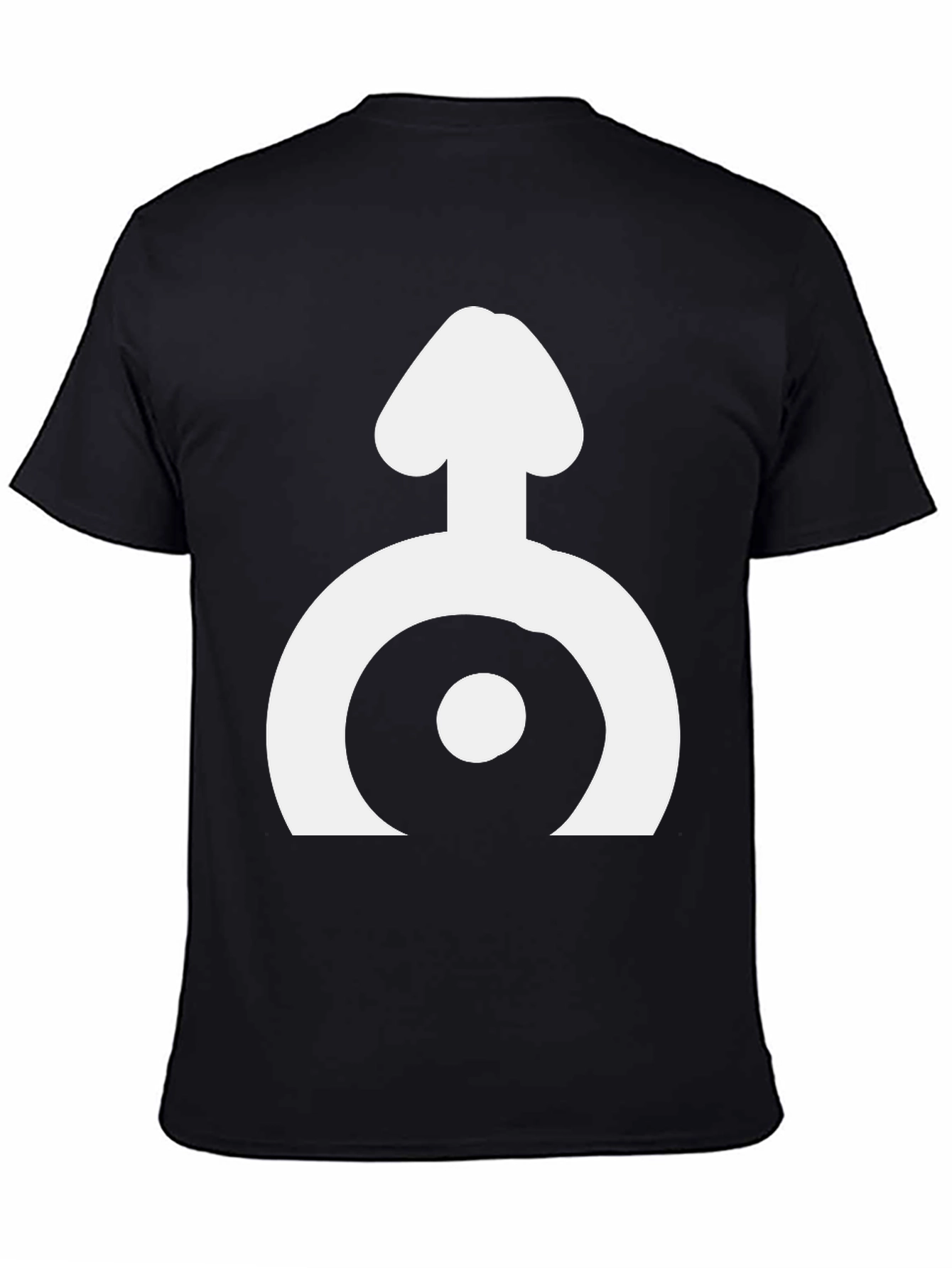 Black T-Shirt with White Symbol Design