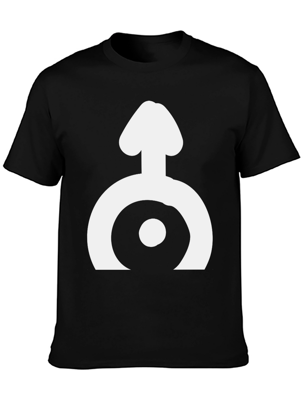 Black T-Shirt with White Symbol Design
