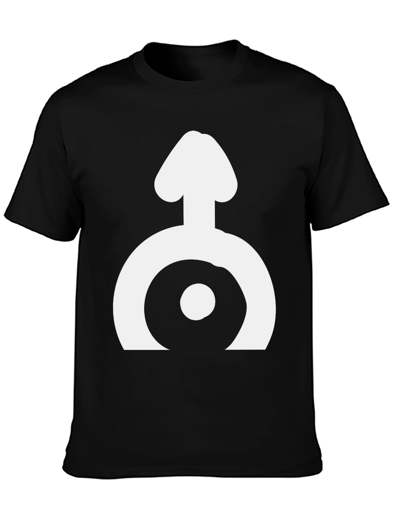 Black T-Shirt with White Symbol Design