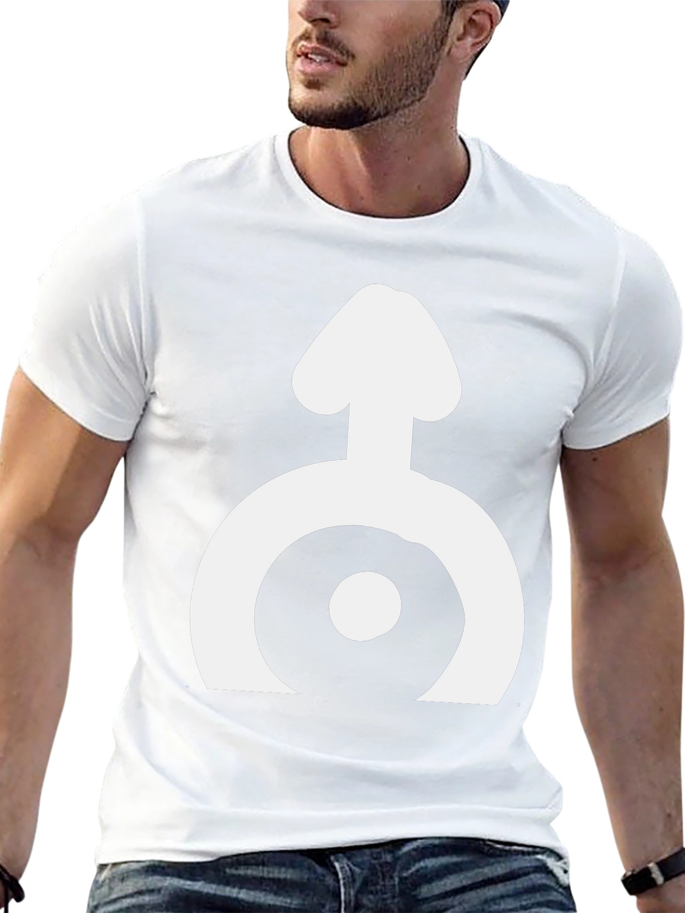 Black T-Shirt with White Symbol Design
