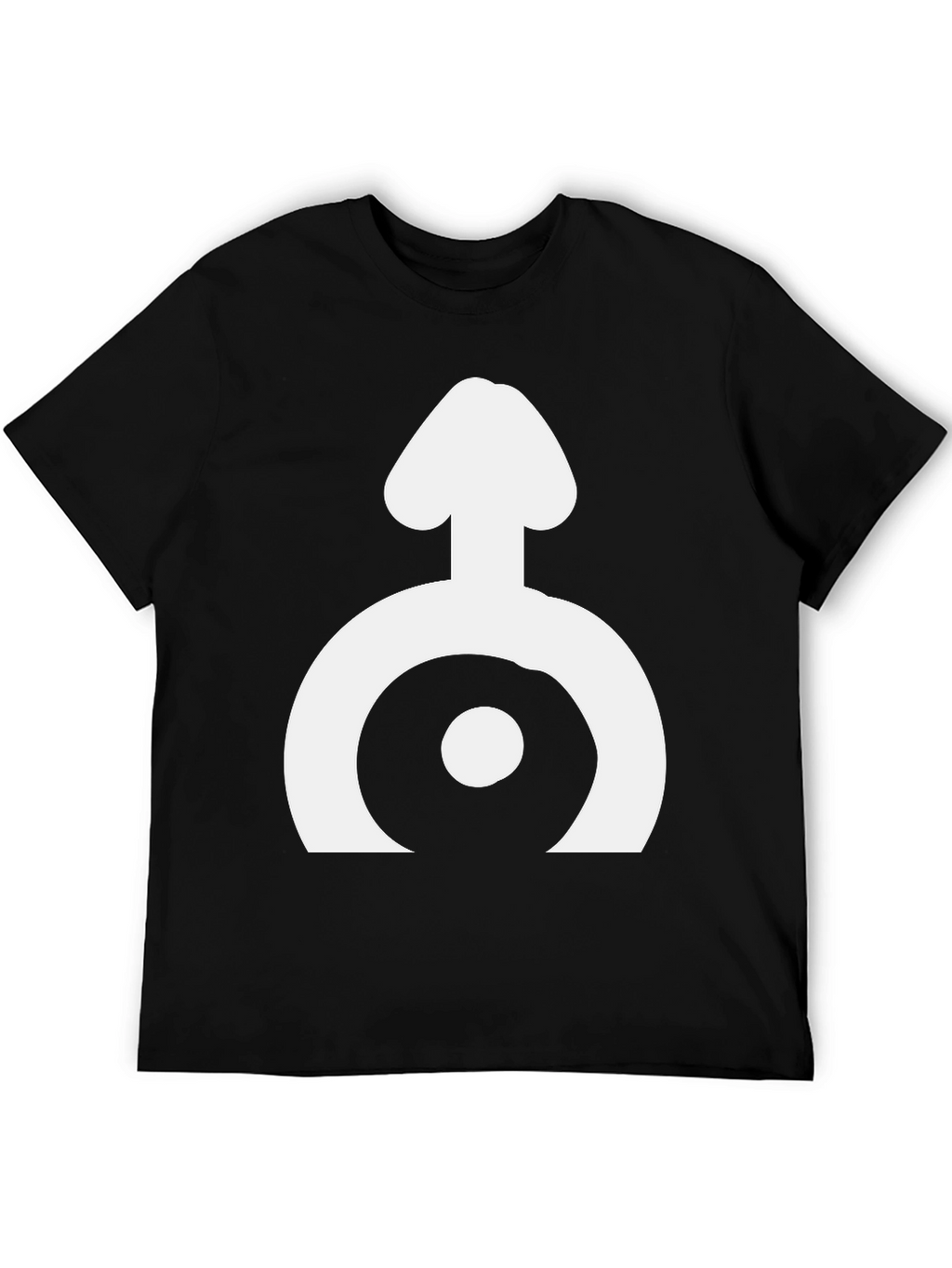 Black T-Shirt with White Symbol Design
