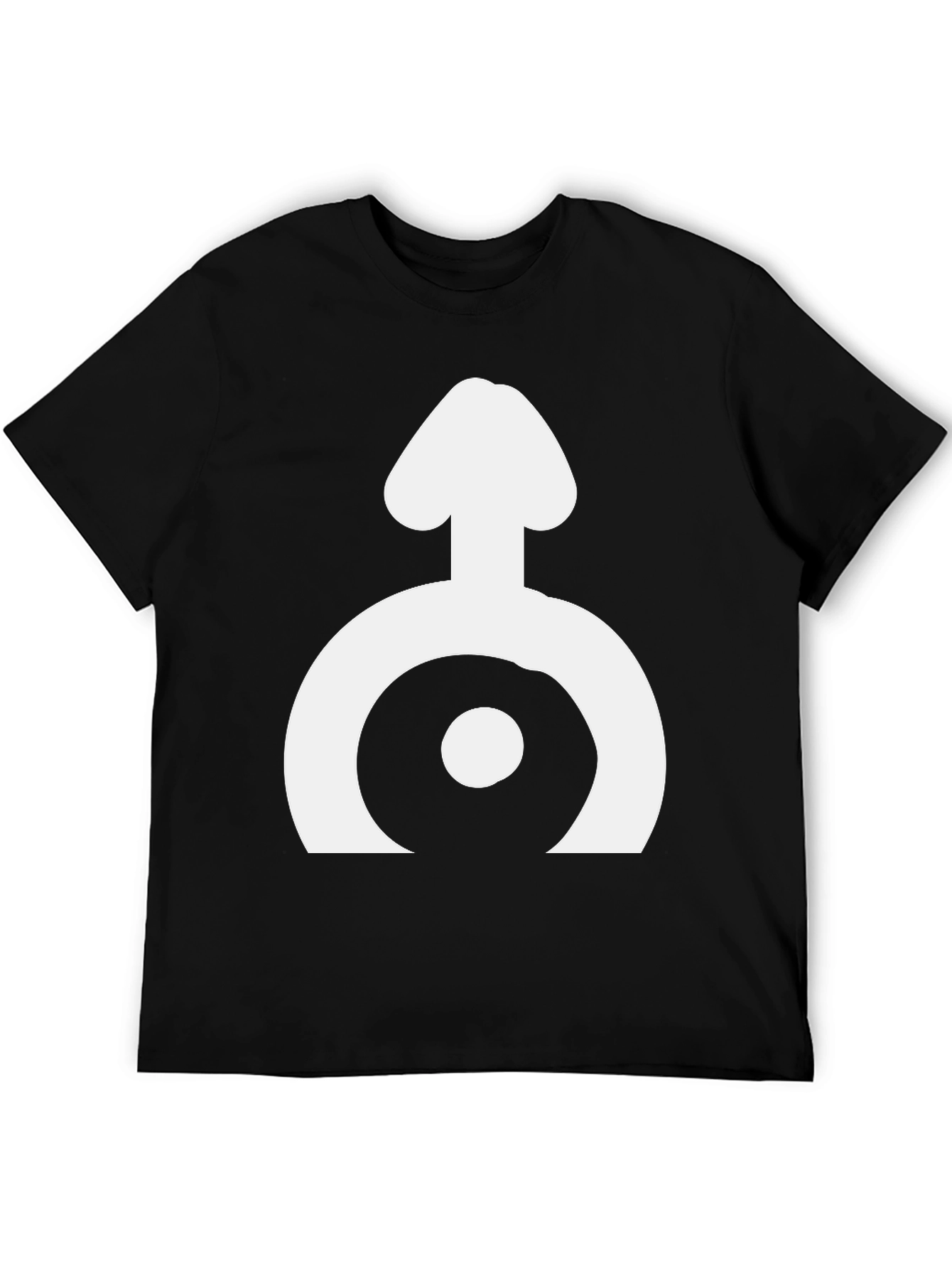 Black T-Shirt with White Symbol Design