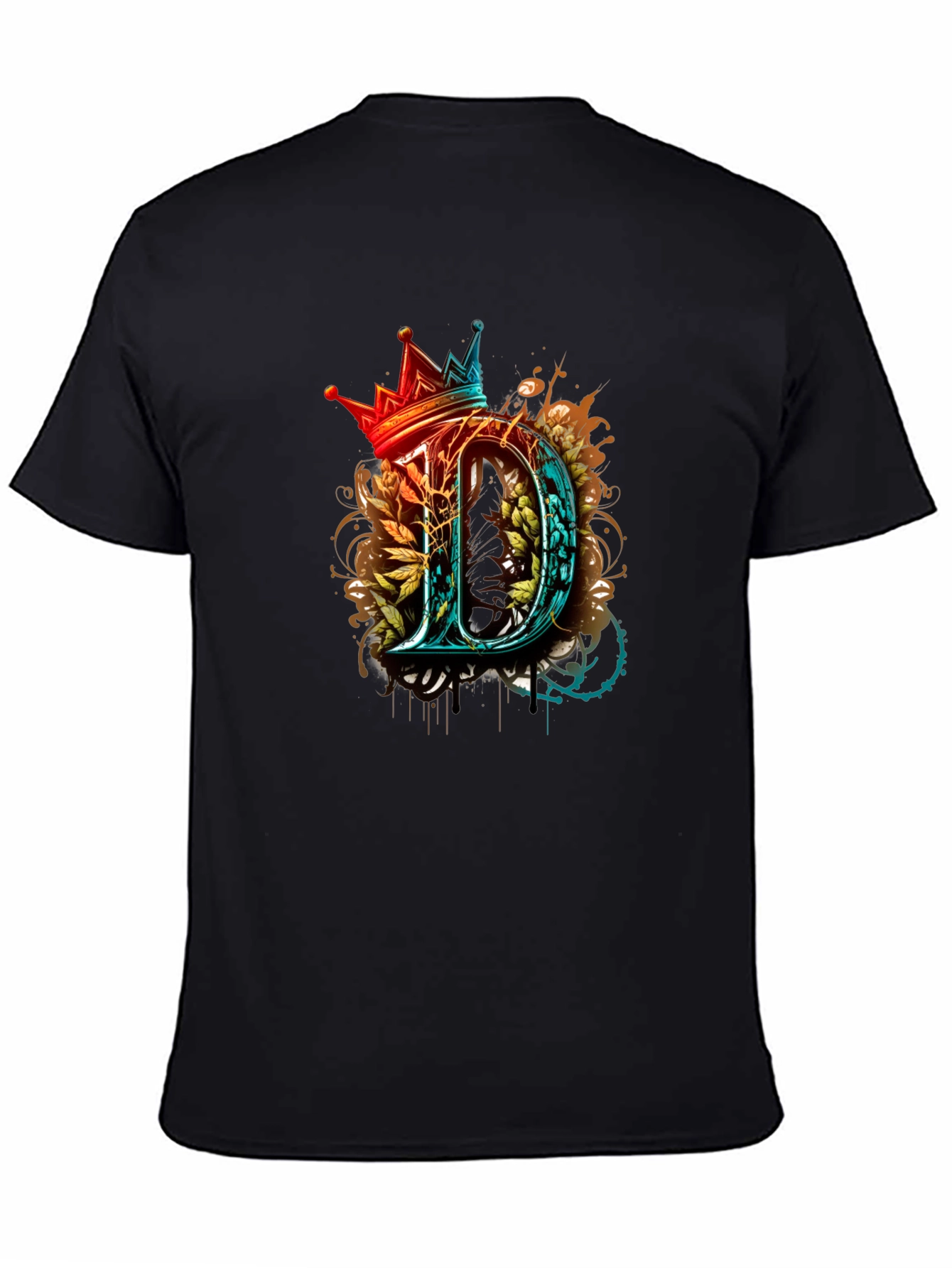 King D Graphic Tee - Unique Crown Letter Shirt