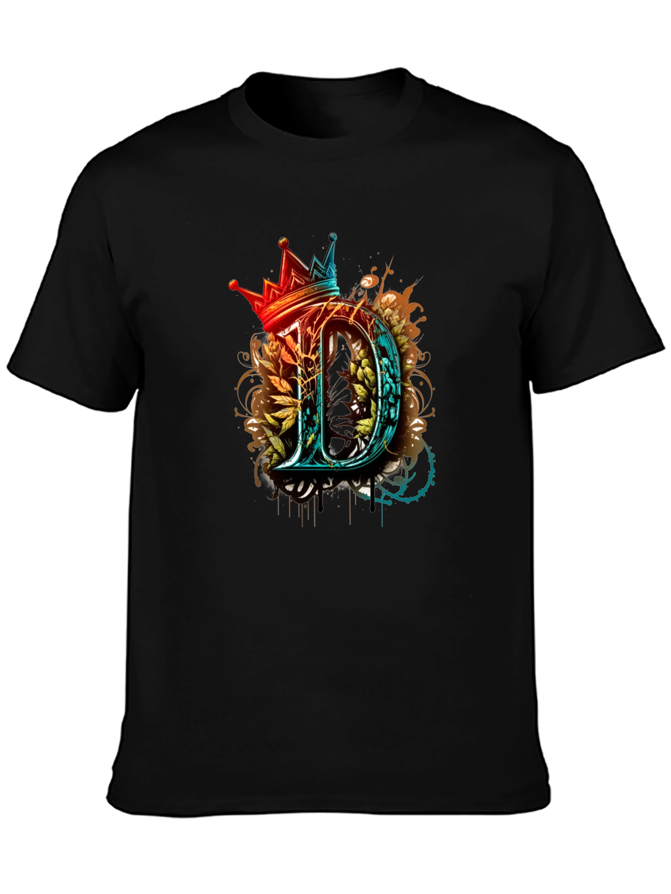 King D Graphic Tee - Unique Crown Letter Shirt