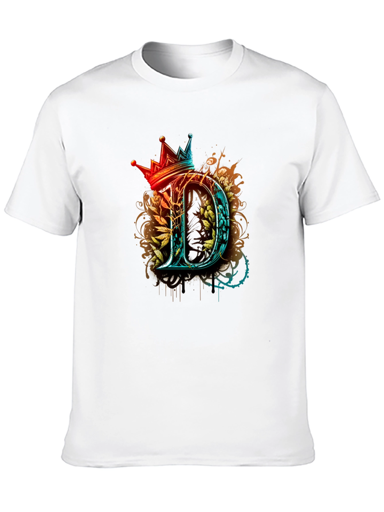 King D Graphic Tee - Unique Crown Letter Shirt