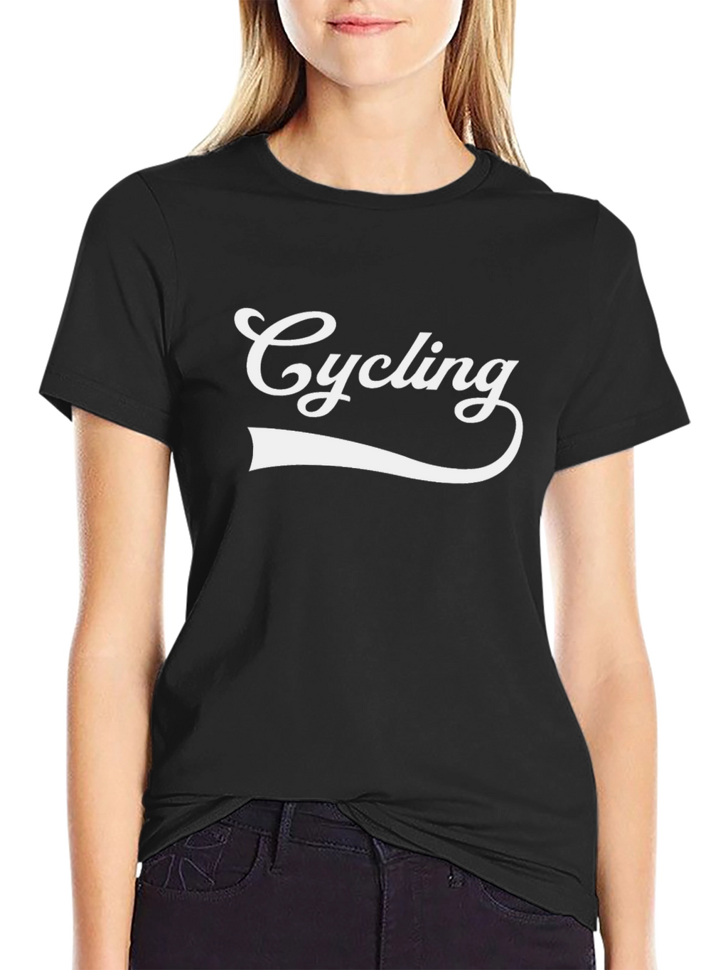 Cycling Graphic Tee - Black Cotton T-Shirt