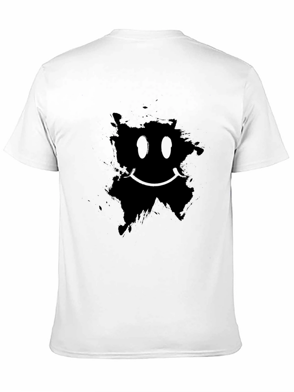 Distressed Smiley Graphic Black T-Shirt