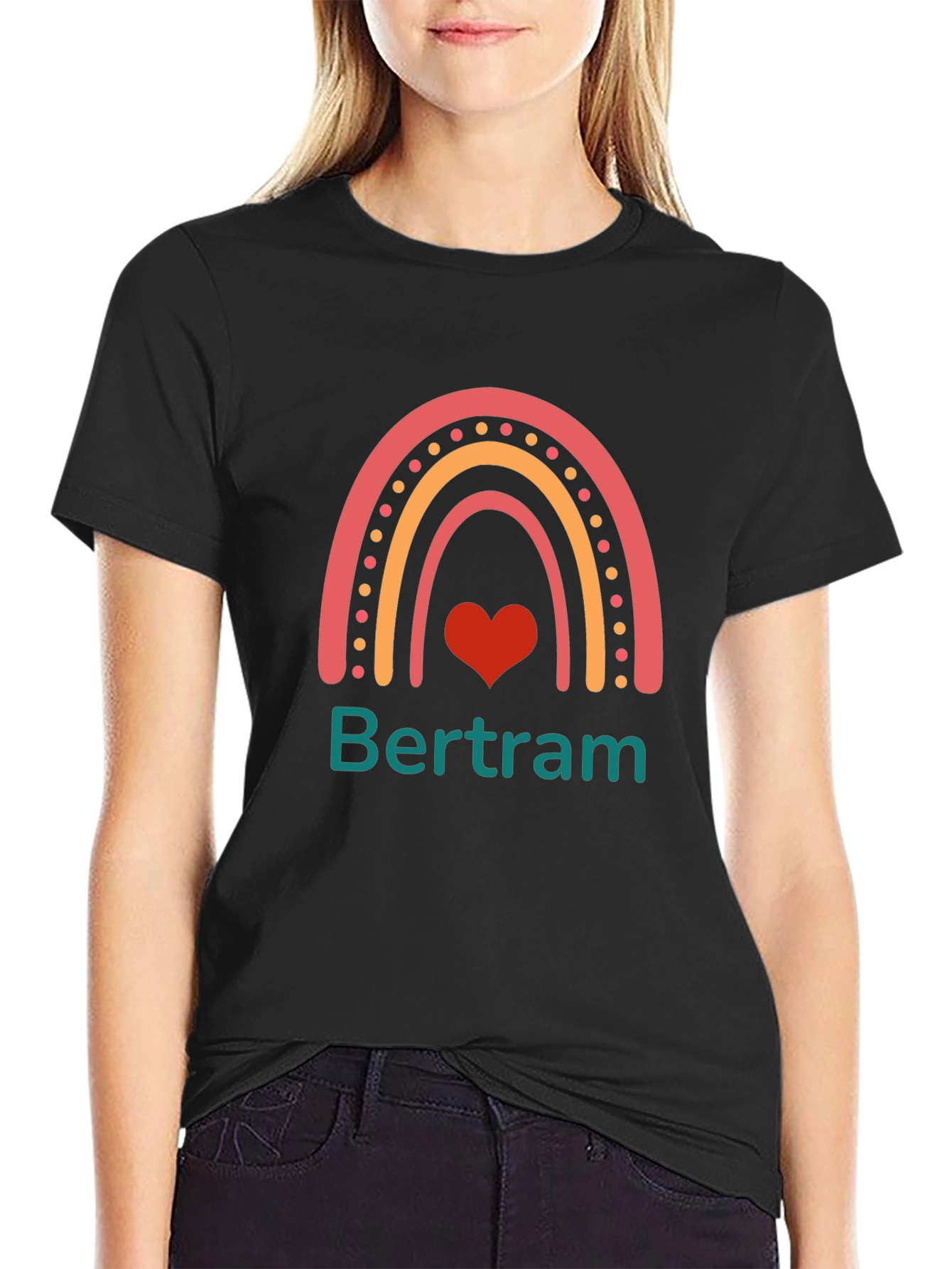 Bertram Rainbow Heart T-Shirt - Personalized Gift