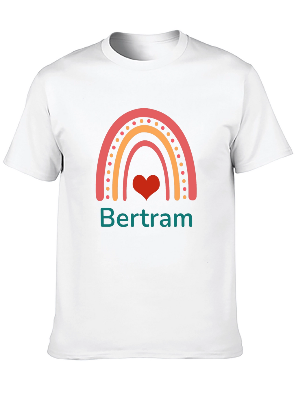 Bertram Rainbow Heart T-Shirt - Personalized Gift