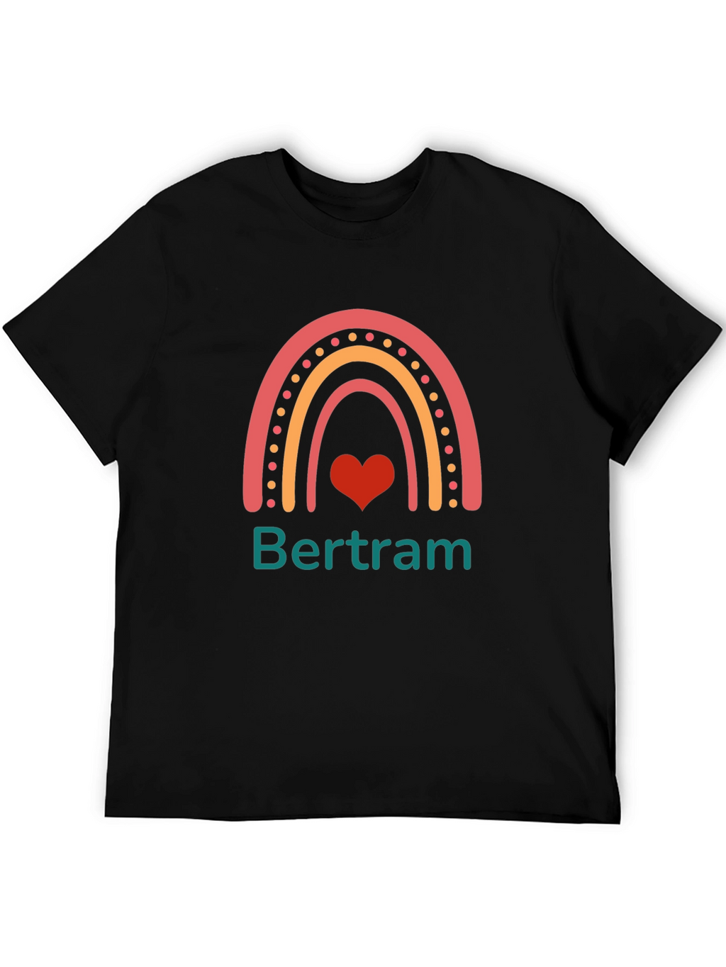 Bertram Rainbow Heart T-Shirt - Personalized Gift