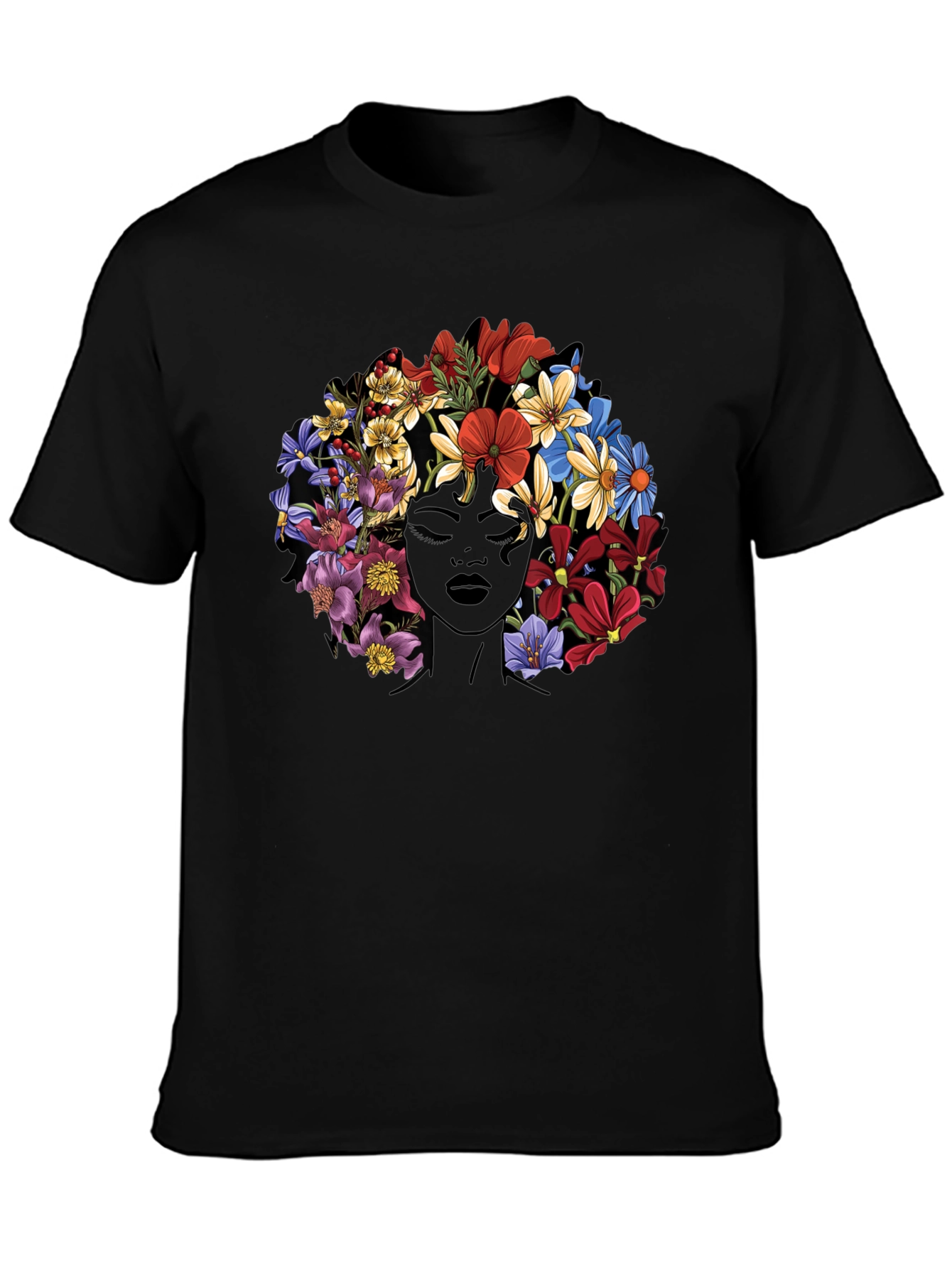 Floral Afro Graphic Tee - Stylish Comfort