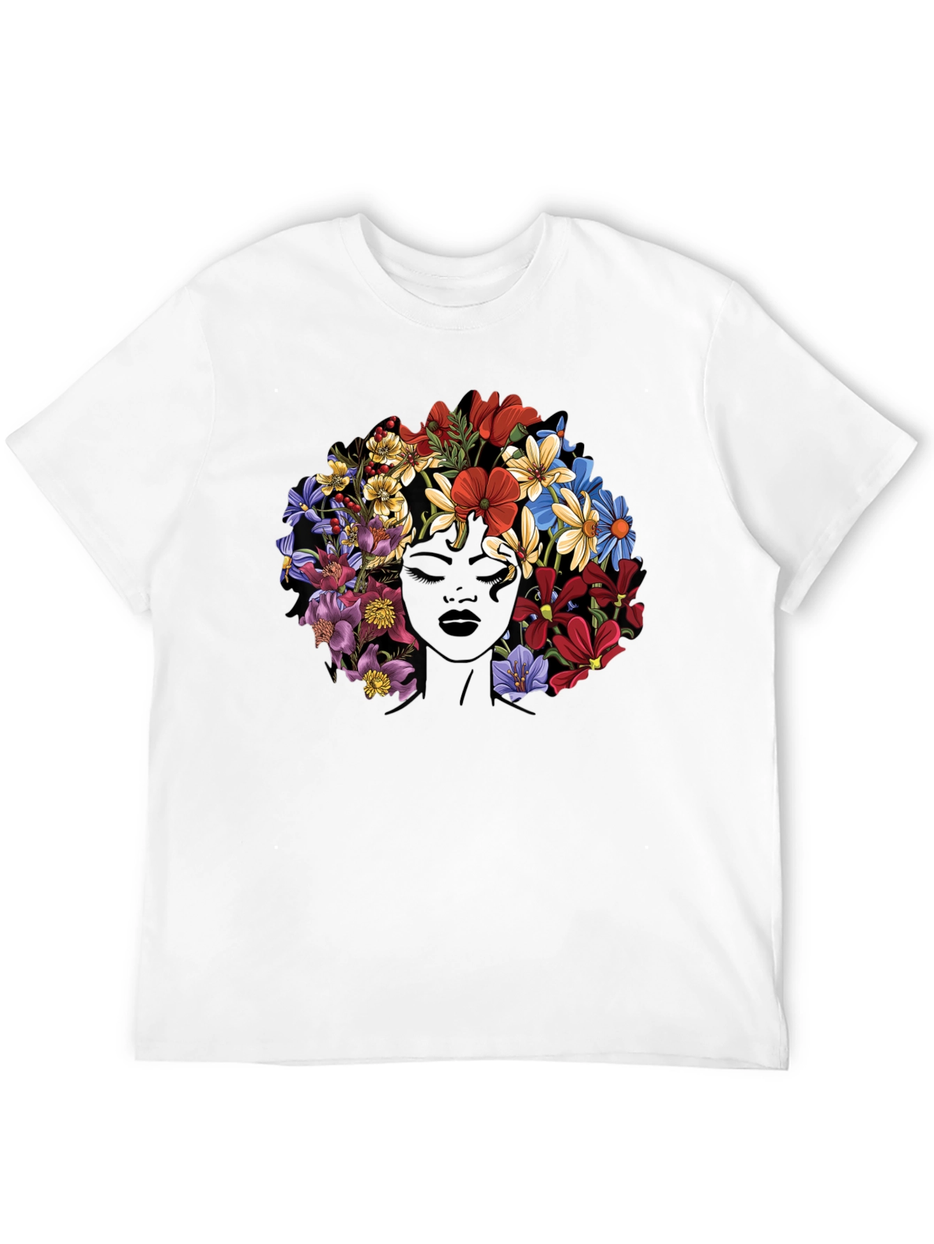 Floral Afro Graphic Tee - Stylish Comfort