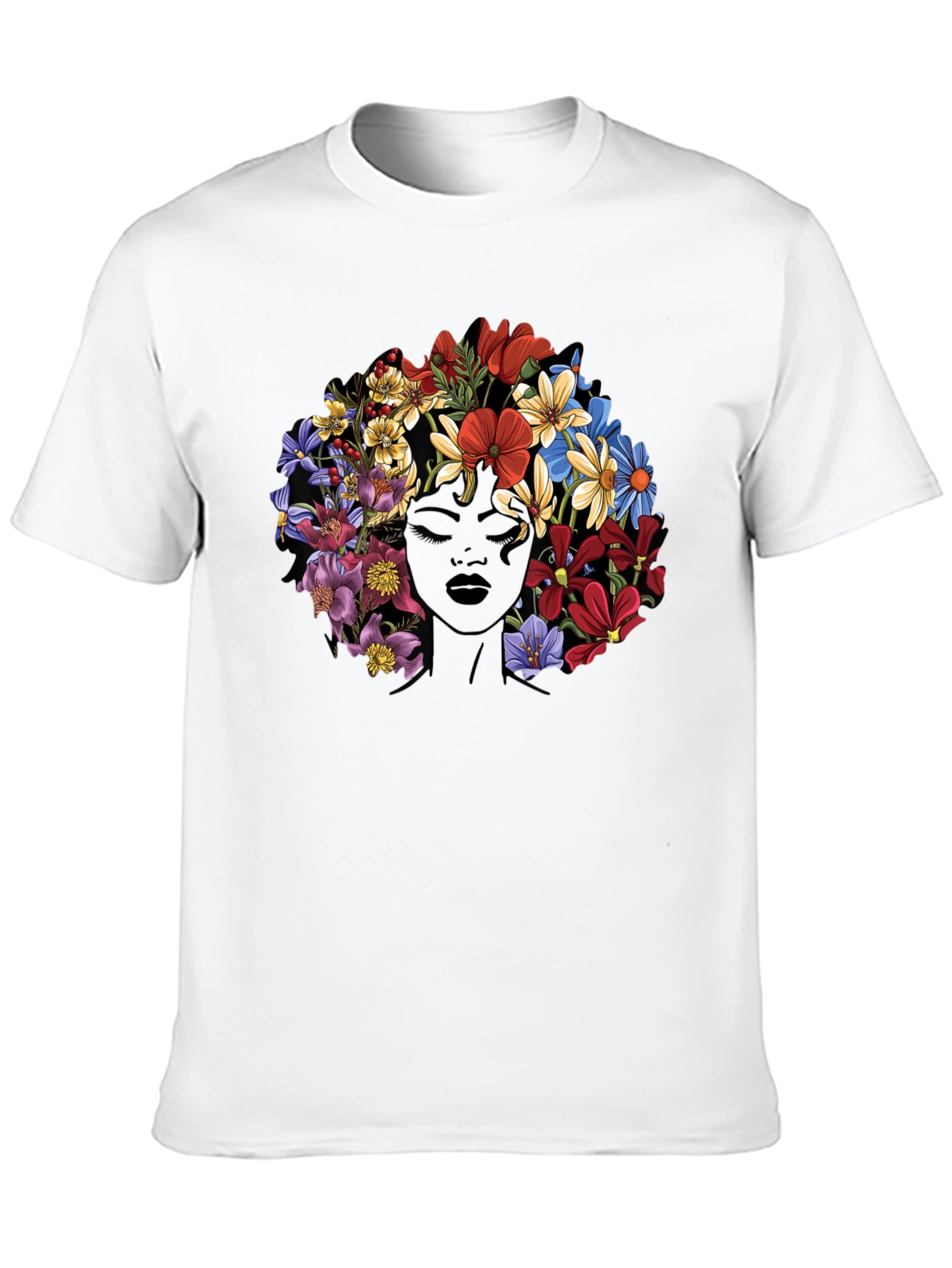 Floral Afro Graphic Tee - Stylish Comfort