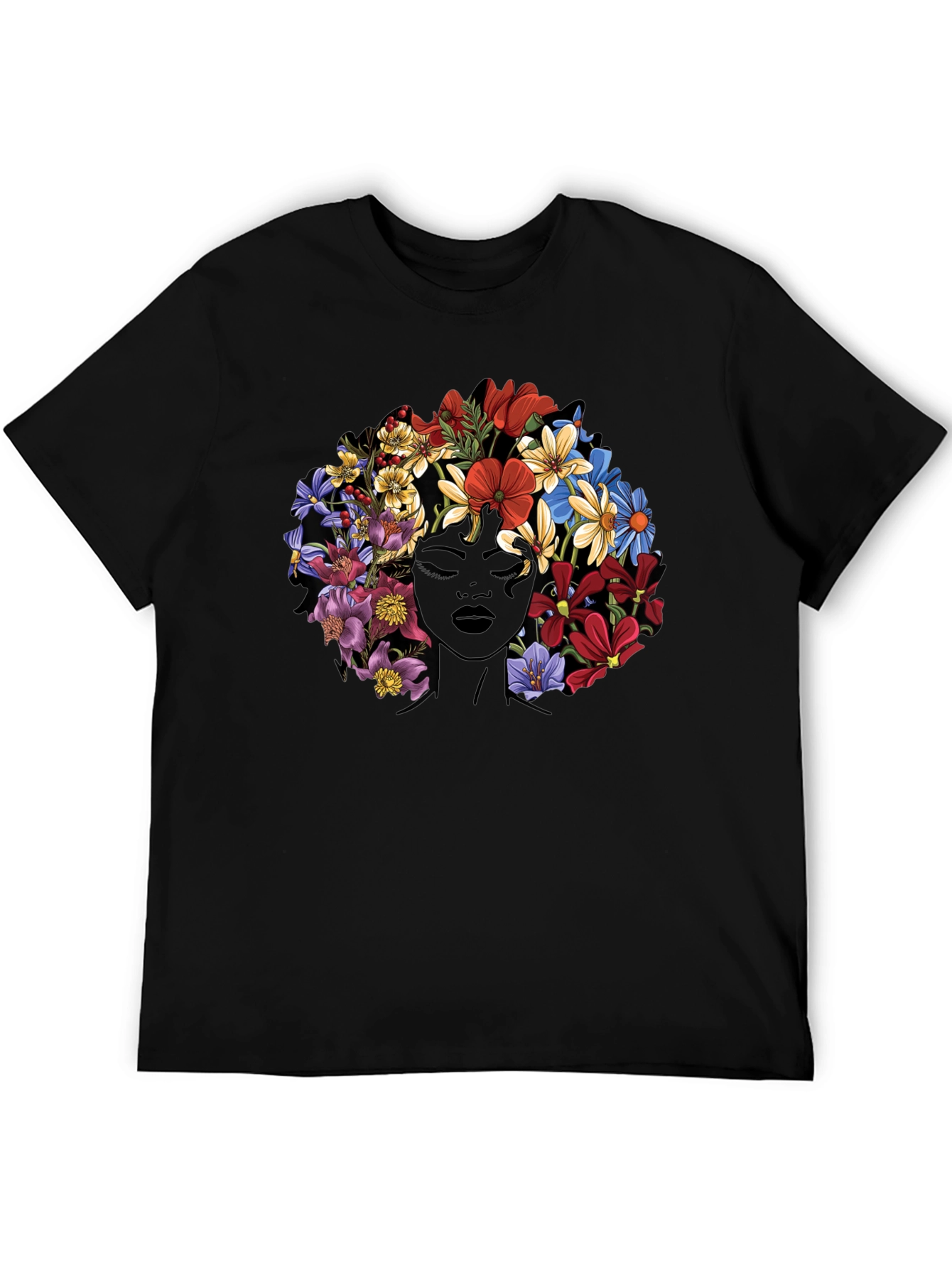 Floral Afro Graphic Tee - Stylish Comfort