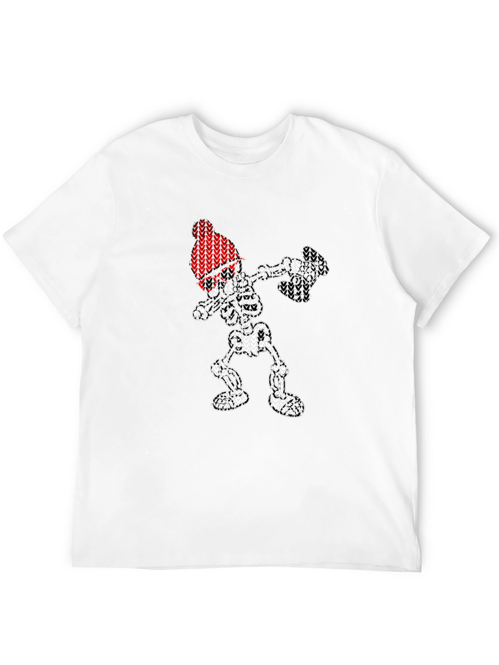 Dabbing Skeleton Knit Design T-Shirt