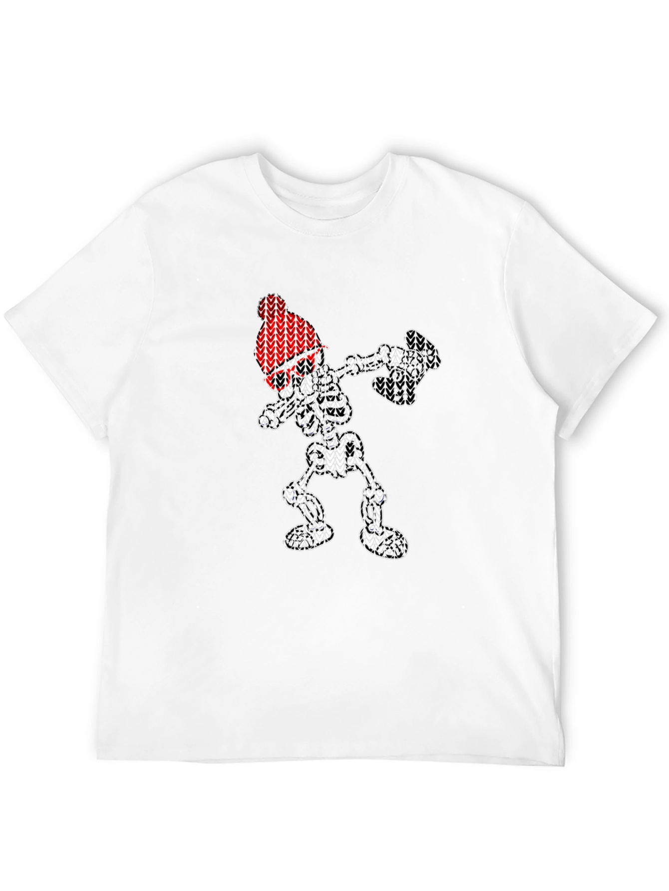 Dabbing Skeleton Knit Design T-Shirt
