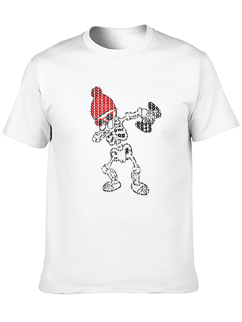 Dabbing Skeleton Knit Design T-Shirt
