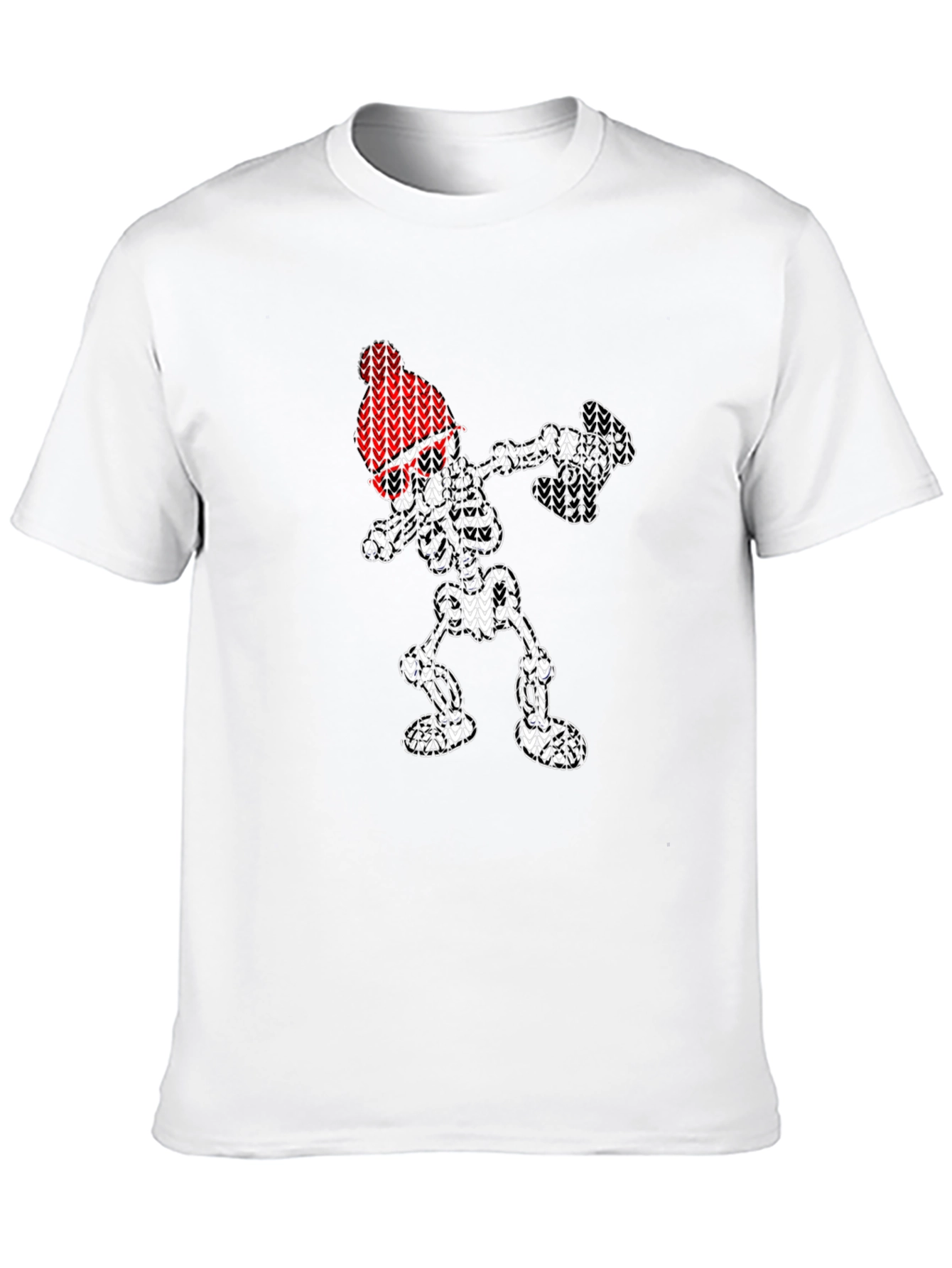 Dabbing Skeleton Knit Design T-Shirt