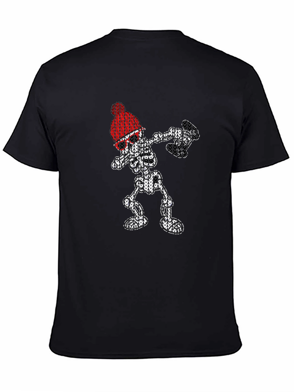 Dabbing Skeleton Knit Design T-Shirt