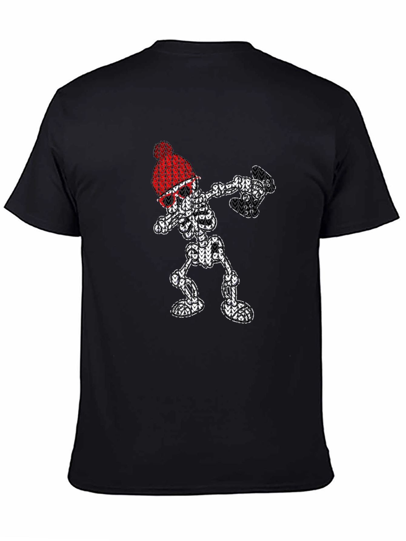 Dabbing Skeleton Knit Design T-Shirt