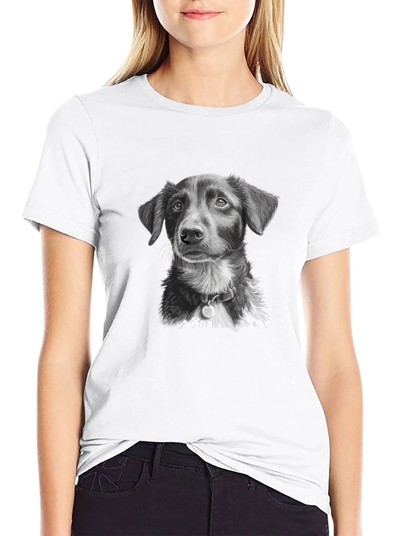 Dog Portrait Graphic Tee - Unisex Black T-Shirt