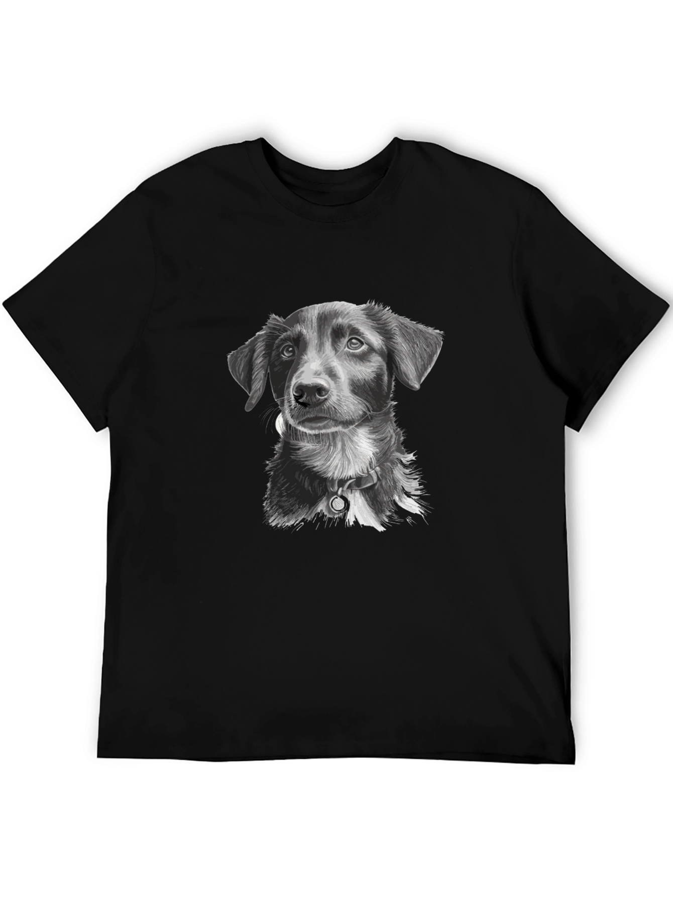 Dog Portrait Graphic Tee - Unisex Black T-Shirt