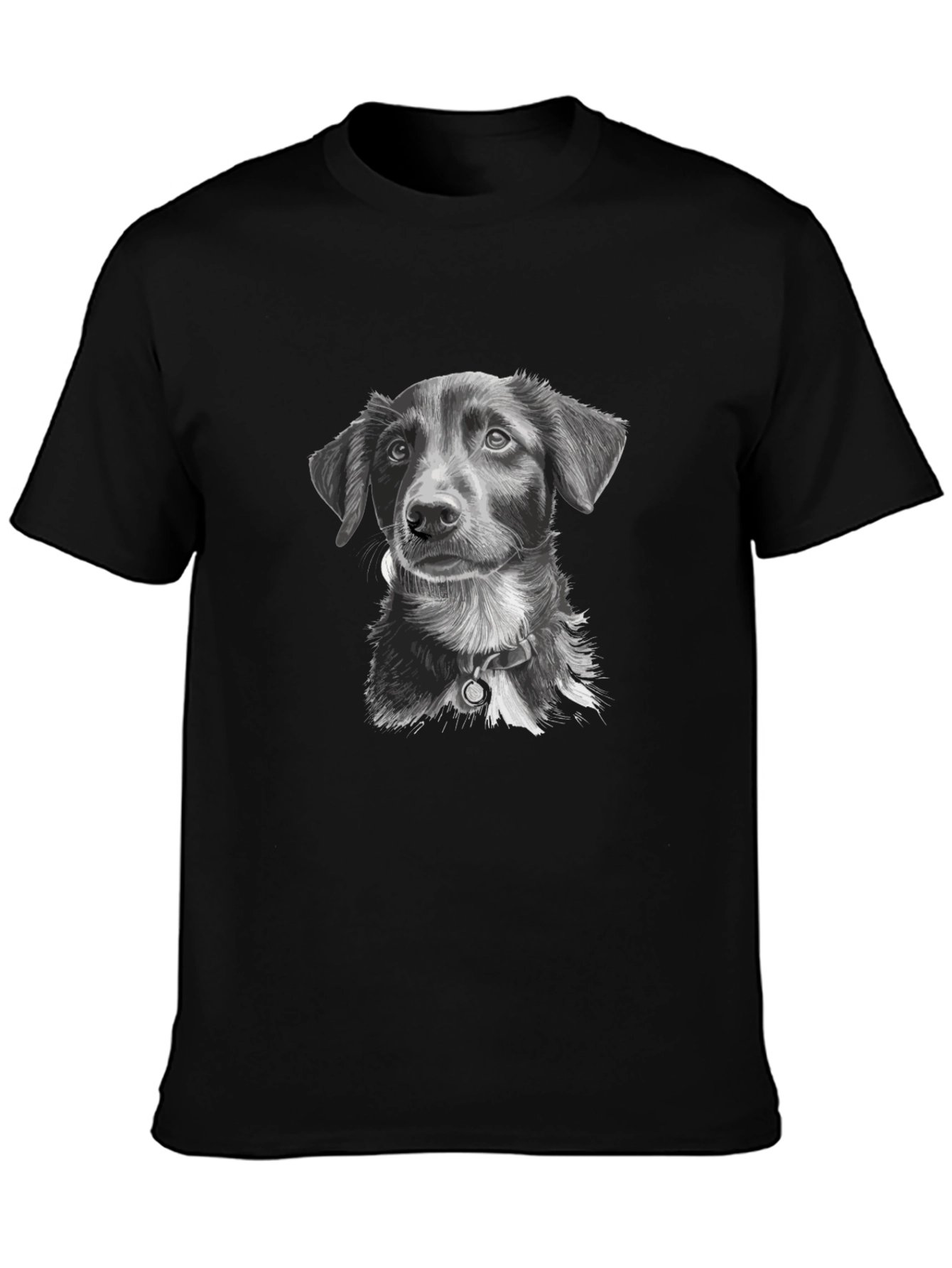 Dog Portrait Graphic Tee - Unisex Black T-Shirt