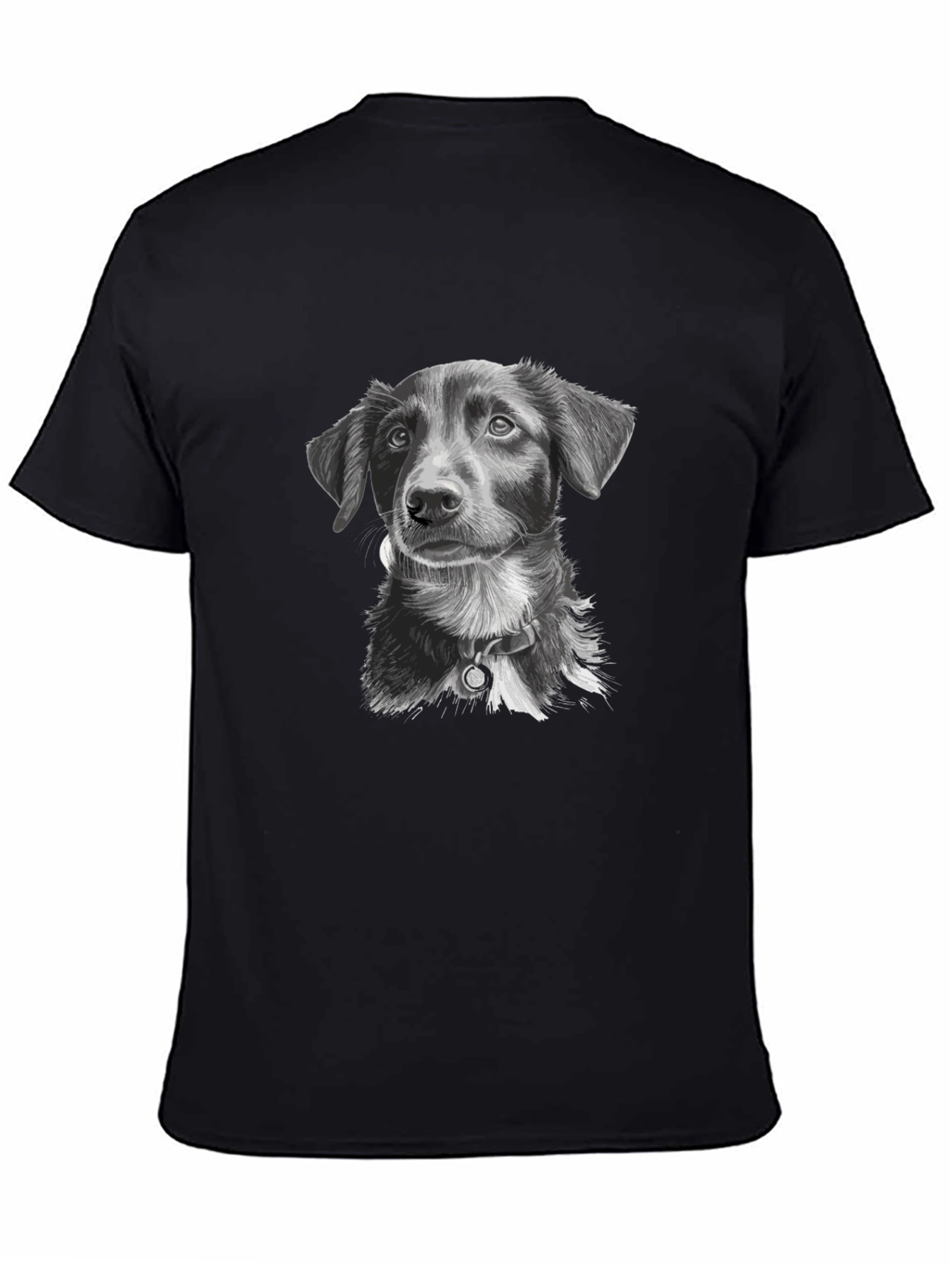 Dog Portrait Graphic Tee - Unisex Black T-Shirt