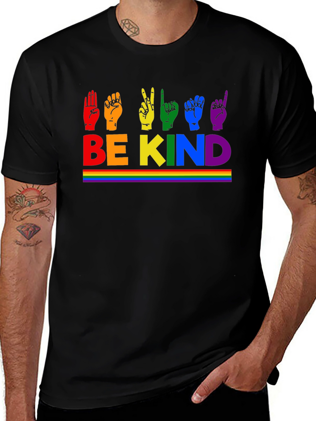 Be Kind Rainbow Sign Language T-Shirt