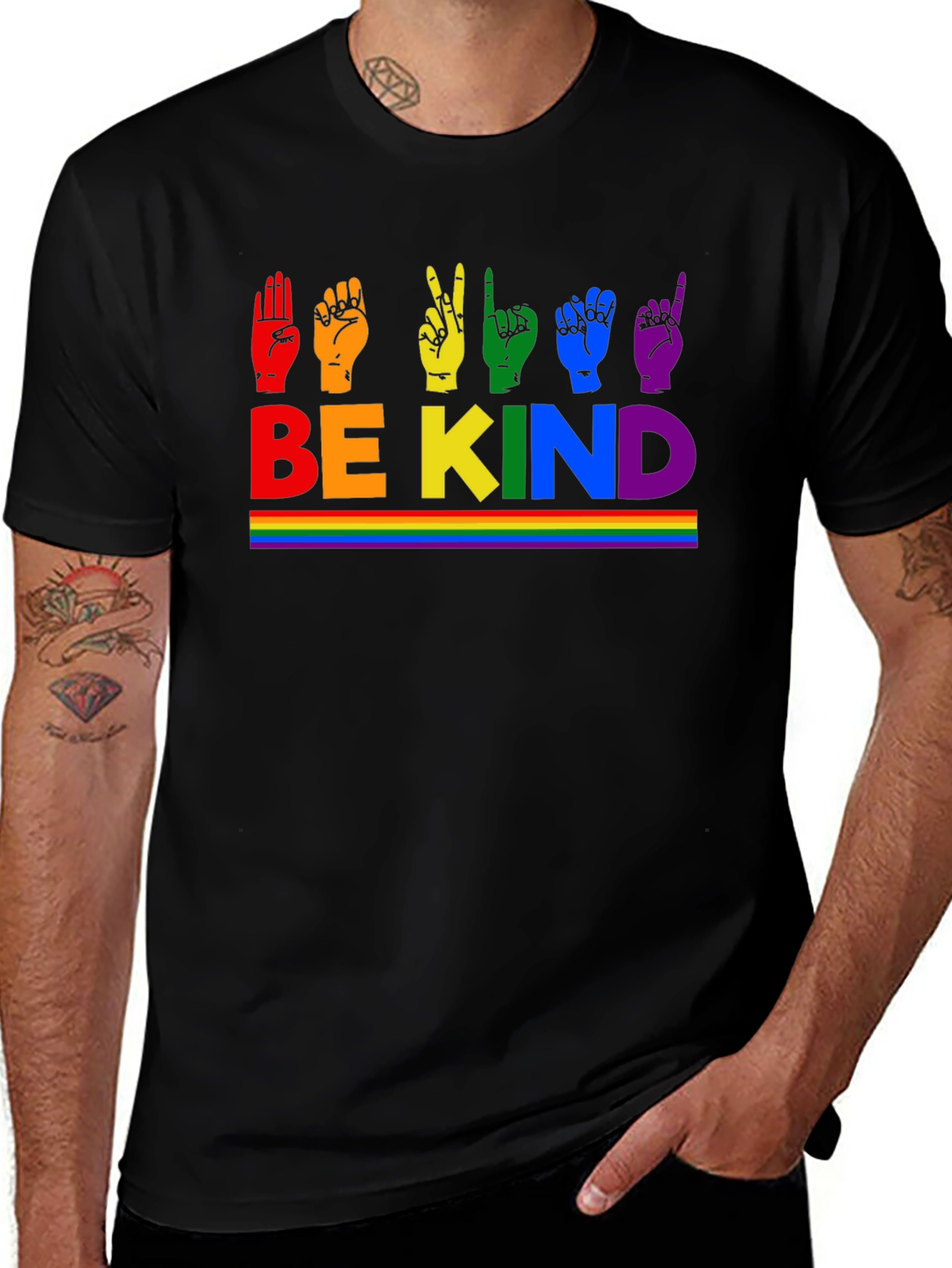 Be Kind Rainbow Sign Language T-Shirt