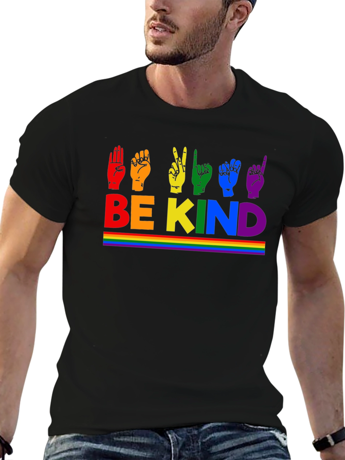 Be Kind Rainbow Sign Language T-Shirt