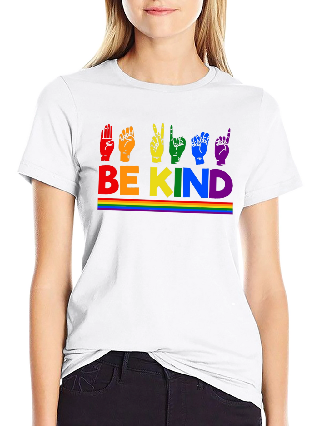 Be Kind Rainbow Sign Language T-Shirt