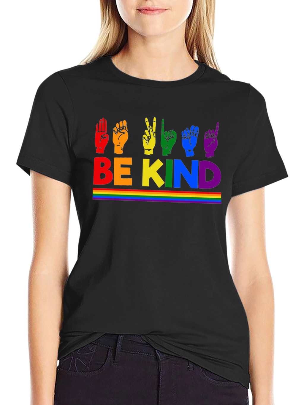 Be Kind Rainbow Sign Language T-Shirt