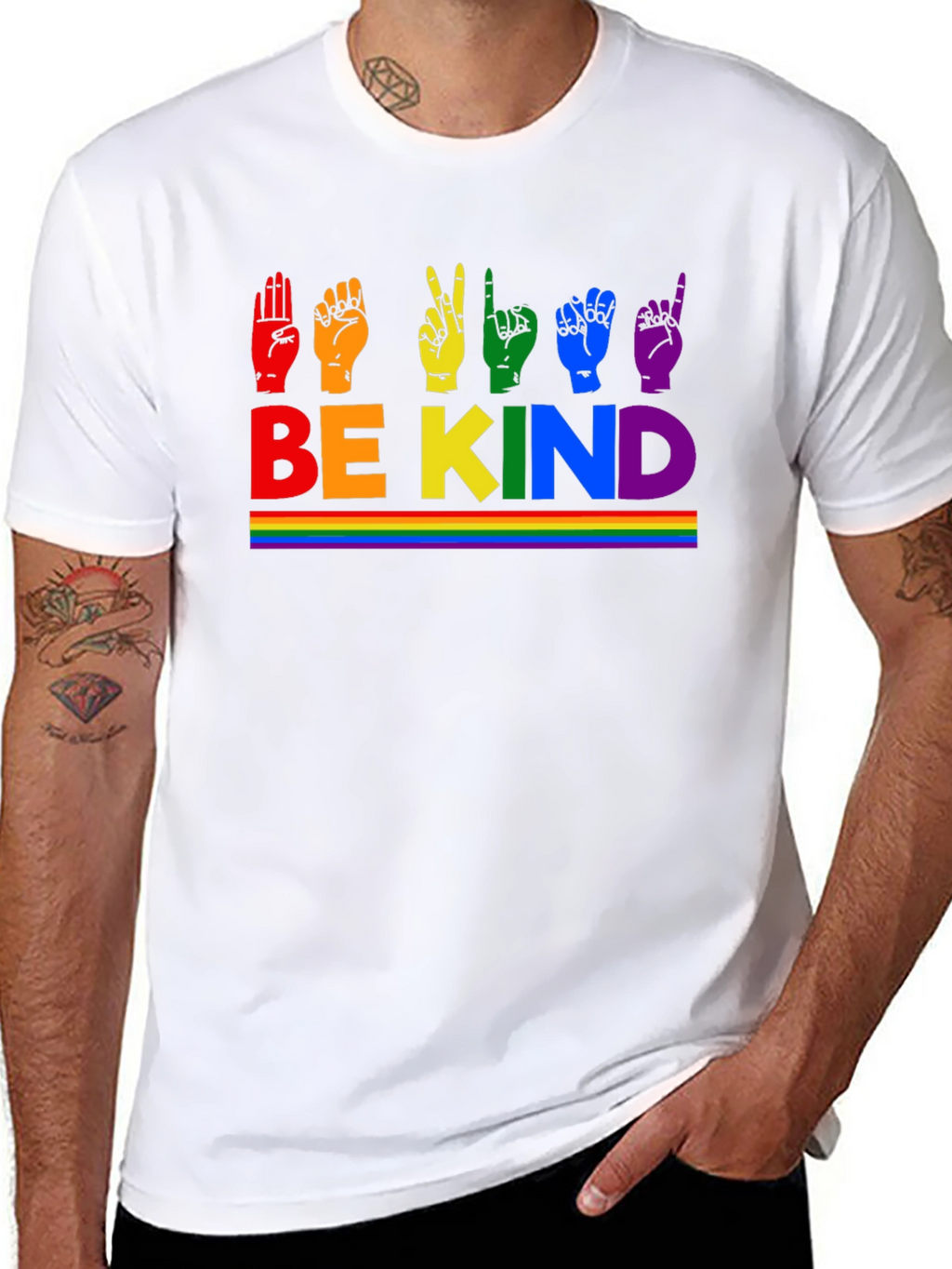 Be Kind Rainbow Sign Language T-Shirt