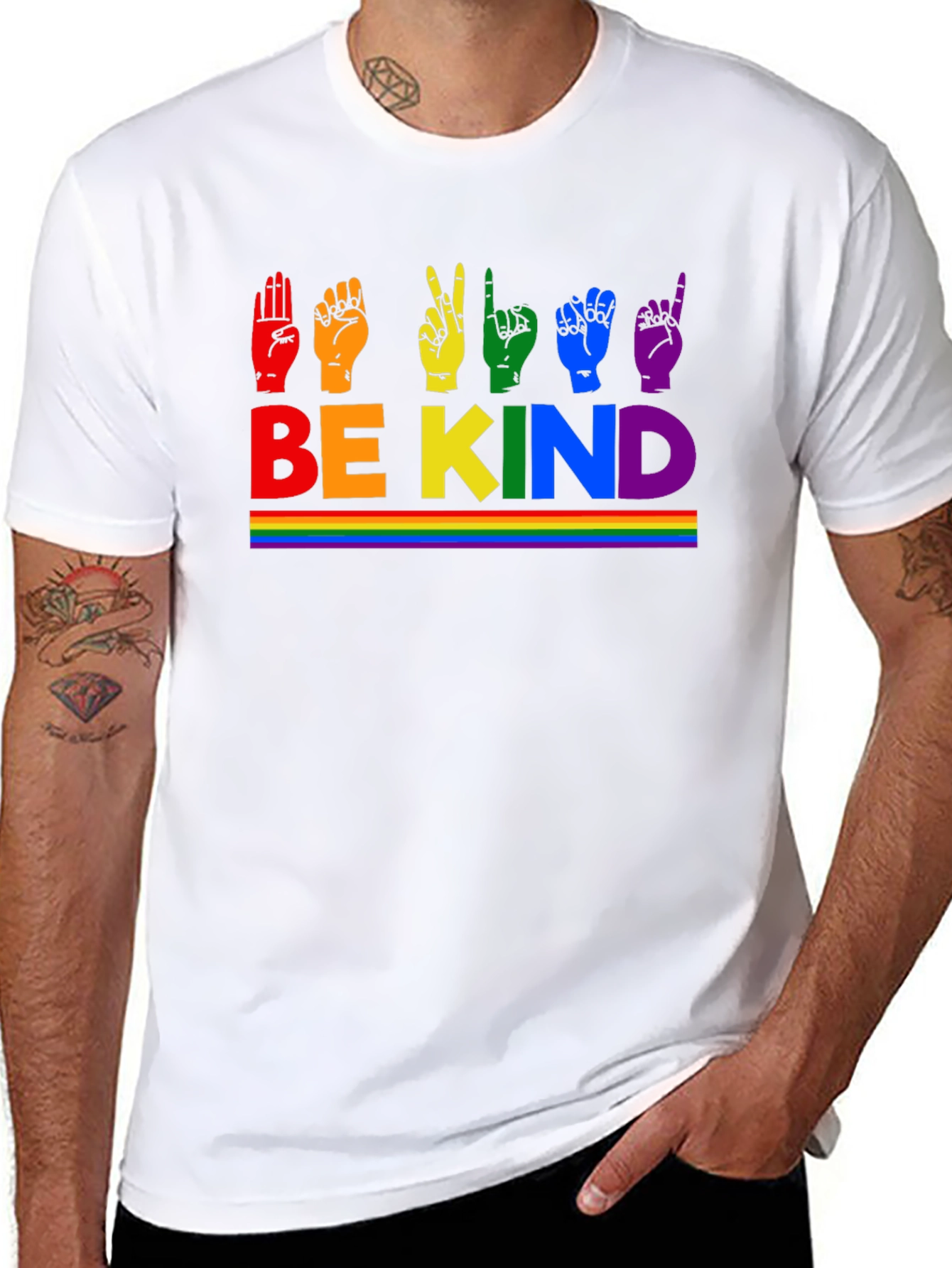 Be Kind Rainbow Sign Language T-Shirt