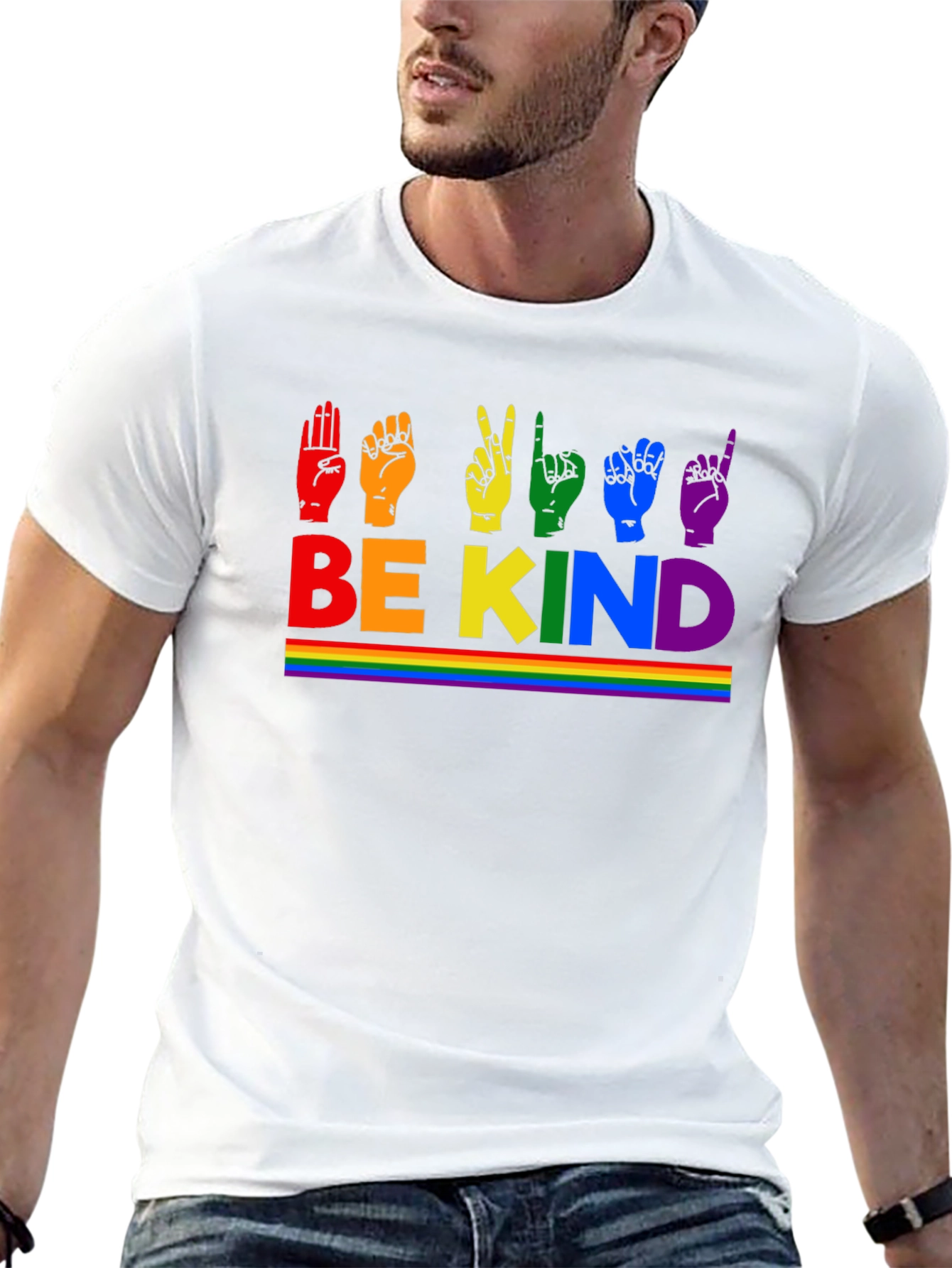 Be Kind Rainbow Sign Language T-Shirt